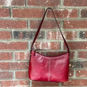 Fossil Red Leather Hobo Bag